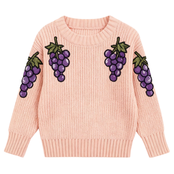 Winter Solid Color Toddler Knitwear - Custom Logo Cotton Sweater for Girls