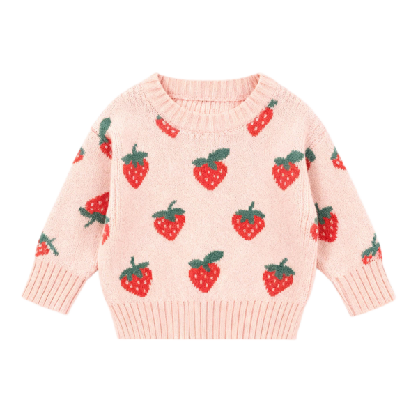 ?Winter Newborn Solid Color Knitwear - Custom Logo Cotton Sweater for Girls